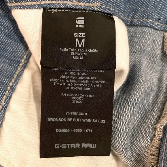 G-Star Raw Bronson Boyfriend Chambray Denim Sleeveless Jumpsuit Size Medium - Picture 7 of 10